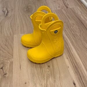 CROCS Kids Bright Yellow Rain Boots